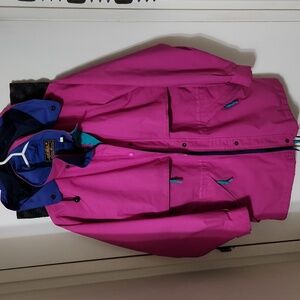 Eddie Bauer Pink Gore Tex Retro Full Zip Windbreaker Jacket Vintage 90's